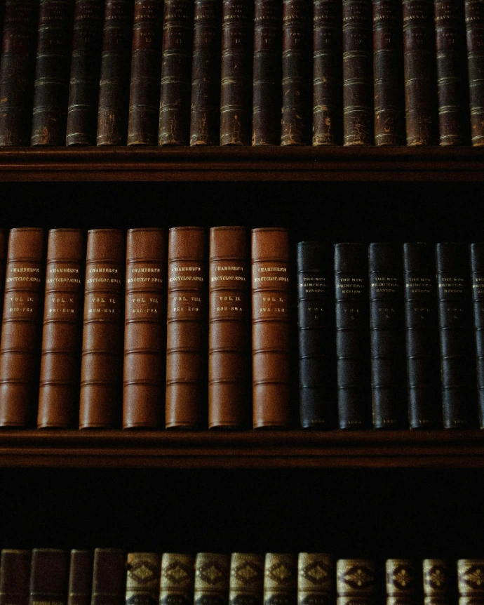 a row of books